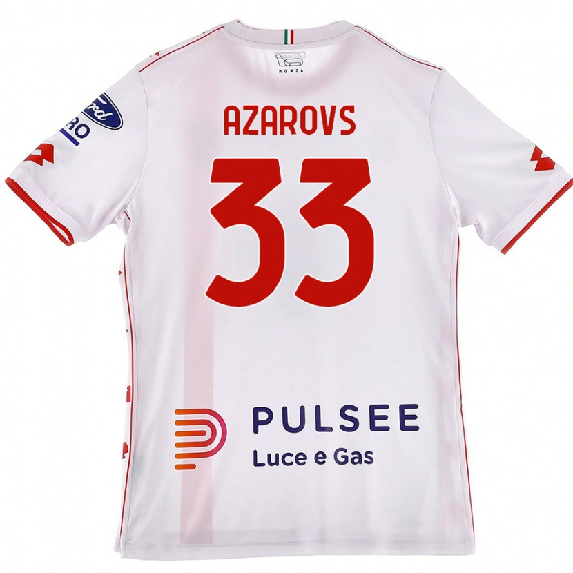 Danxen Kinderen Timurs Azarovs #33 Wit Rood Uitshirt Uittenue 2024/25 T-Shirt