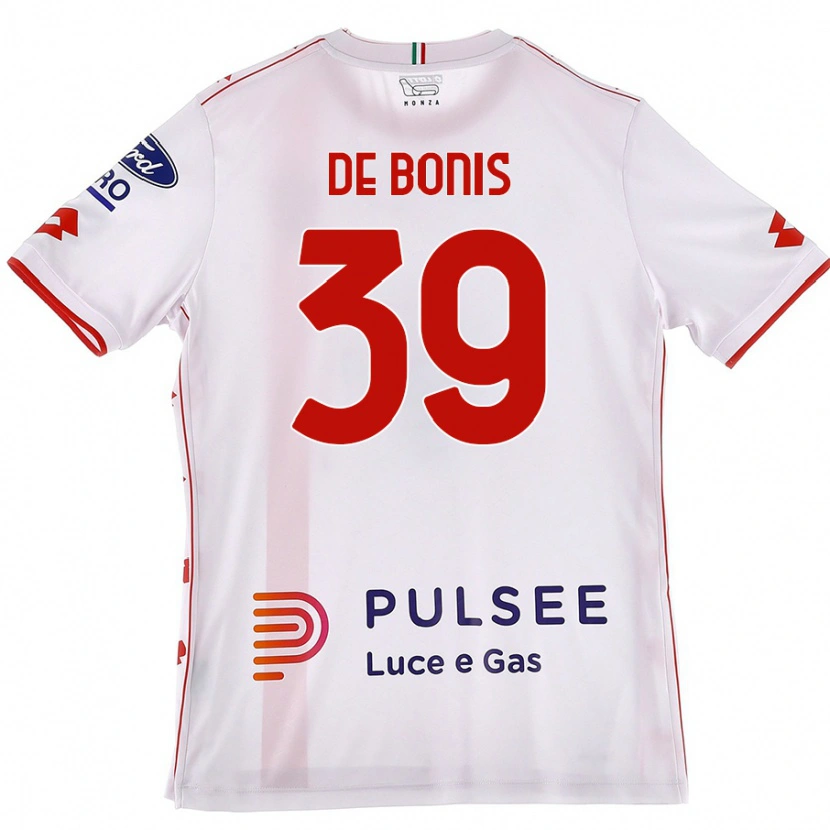 Danxen Kinderen Andrea De Bonis #39 Wit Rood Uitshirt Uittenue 2024/25 T-Shirt