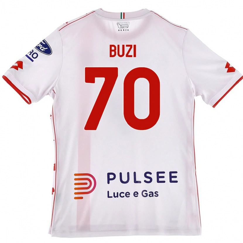 Danxen Kinderen Luis Buzi #70 Wit Rood Uitshirt Uittenue 2024/25 T-Shirt