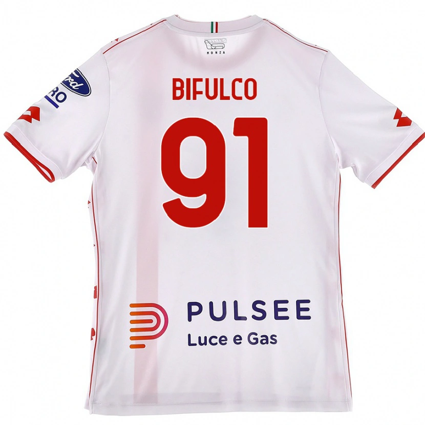 Danxen Kinderen Davide Bifulco #91 Wit Rood Uitshirt Uittenue 2024/25 T-Shirt