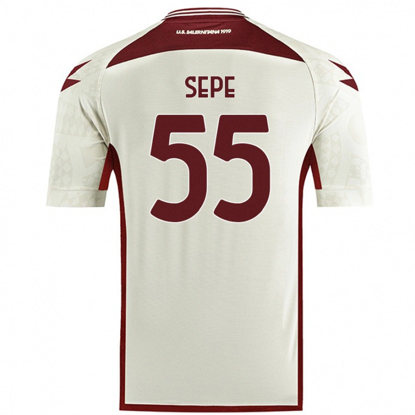 Danxen Kinderen Luigi Sepe #55 Crèmekleur Uitshirt Uittenue 2024/25 T-Shirt