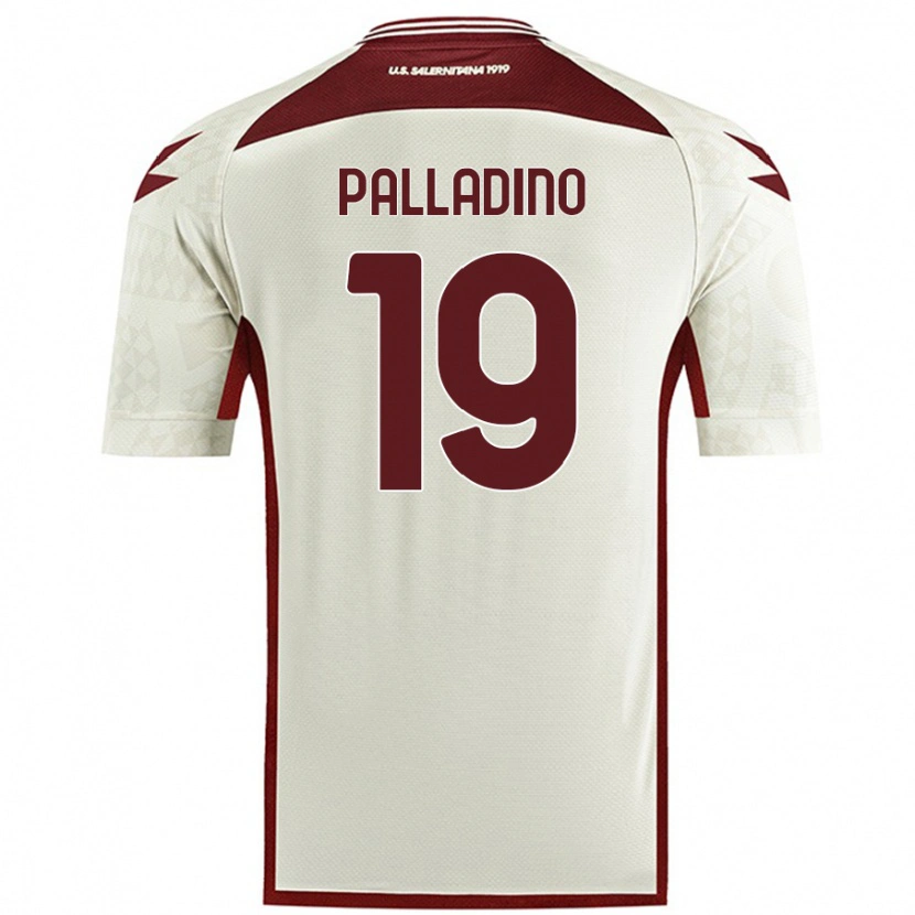 Danxen Kinderen Alfonso Palladino #19 Crèmekleur Uitshirt Uittenue 2024/25 T-Shirt