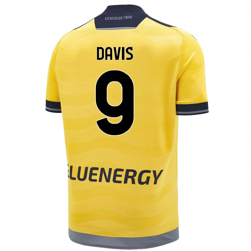 Danxen Kinderen Keinan Davis #9 Goud Uitshirt Uittenue 2024/25 T-Shirt