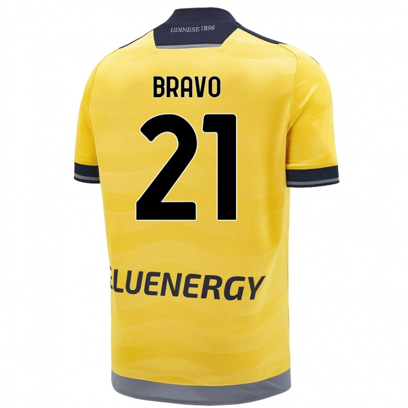 Danxen Kinderen Iker Bravo #21 Goud Uitshirt Uittenue 2024/25 T-Shirt