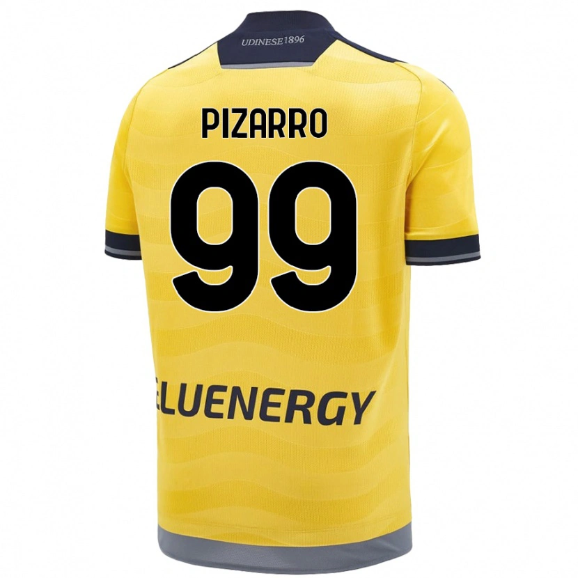 Danxen Kinderen Damián Pizarro #99 Goud Uitshirt Uittenue 2024/25 T-Shirt