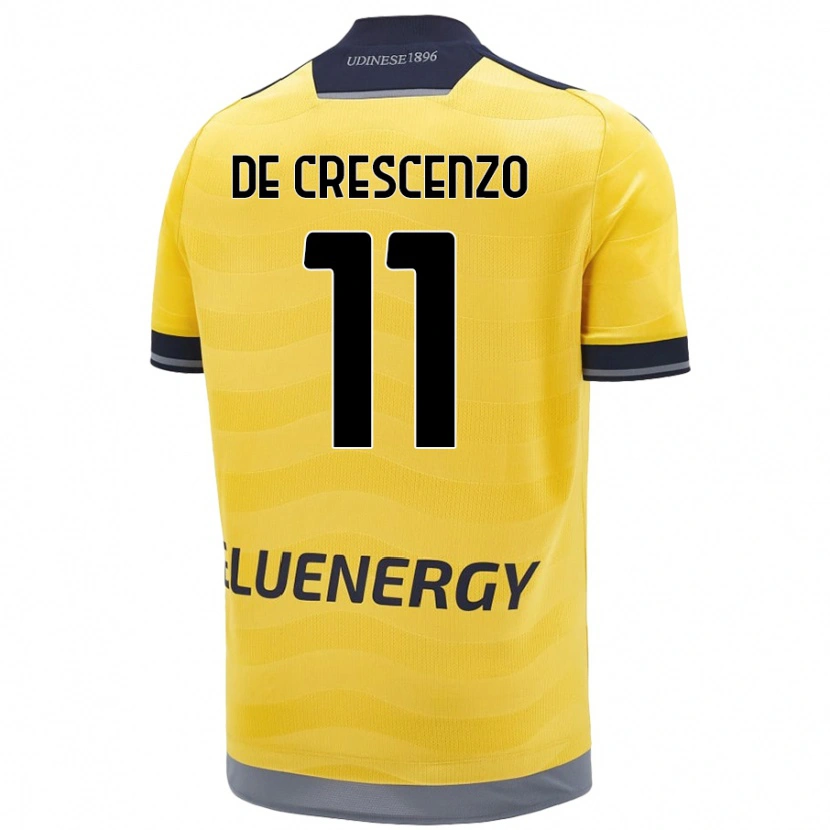 Danxen Kinderen Marco De Crescenzo #11 Goud Uitshirt Uittenue 2024/25 T-Shirt