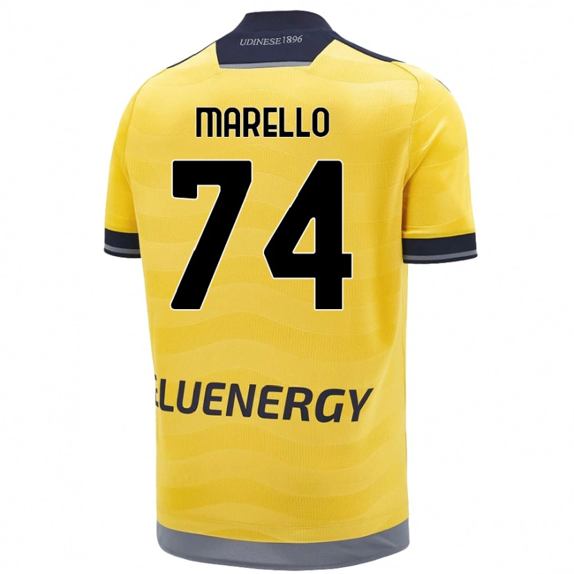 Danxen Kinderen Mattia Marello #74 Goud Uitshirt Uittenue 2024/25 T-Shirt