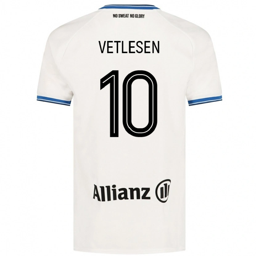 Danxen Kinderen Hugo Vetlesen #10 Wit Uitshirt Uittenue 2024/25 T-Shirt