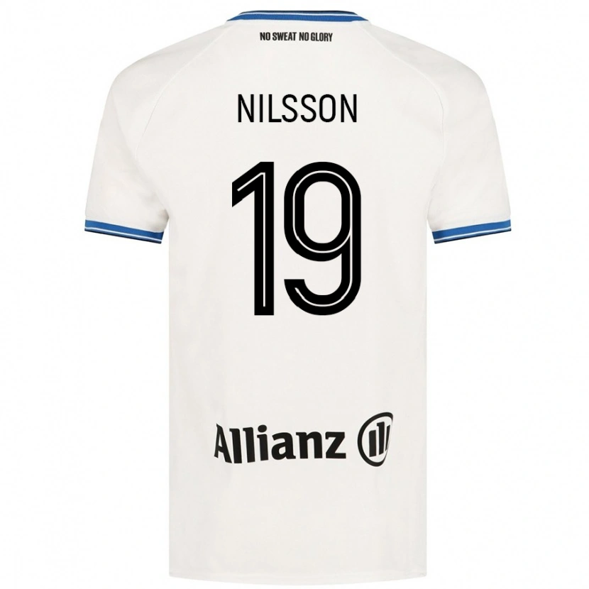 Danxen Kinderen Gustaf Nilsson #19 Wit Uitshirt Uittenue 2024/25 T-Shirt