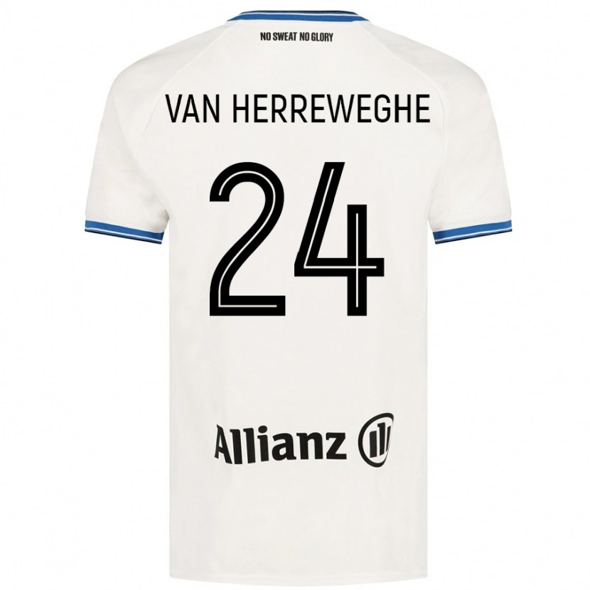 Danxen Kinderen Febe Van Herreweghe #24 Wit Uitshirt Uittenue 2024/25 T-Shirt