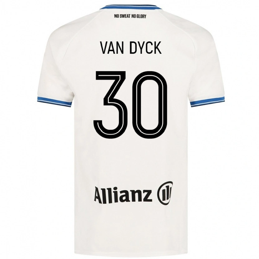 Danxen Kinderen Nell Van Dyck #30 Wit Uitshirt Uittenue 2024/25 T-Shirt