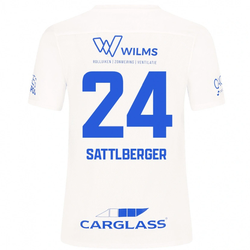 Danxen Kinderen Nikolas Sattlberger #24 Wit Uitshirt Uittenue 2024/25 T-Shirt