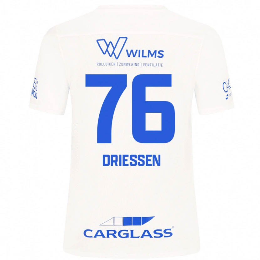 Danxen Kinderen Jelle Driessen #76 Wit Uitshirt Uittenue 2024/25 T-Shirt