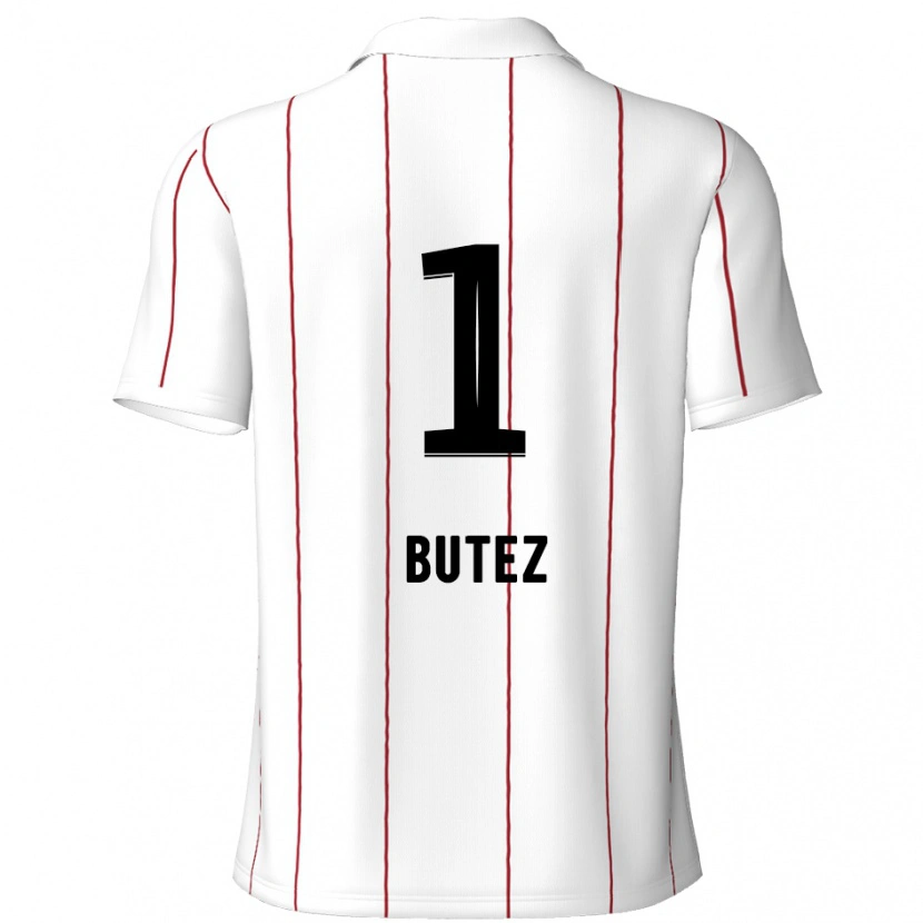 Danxen Kinderen Jean Butez #1 Wit Zwart Uitshirt Uittenue 2024/25 T-Shirt