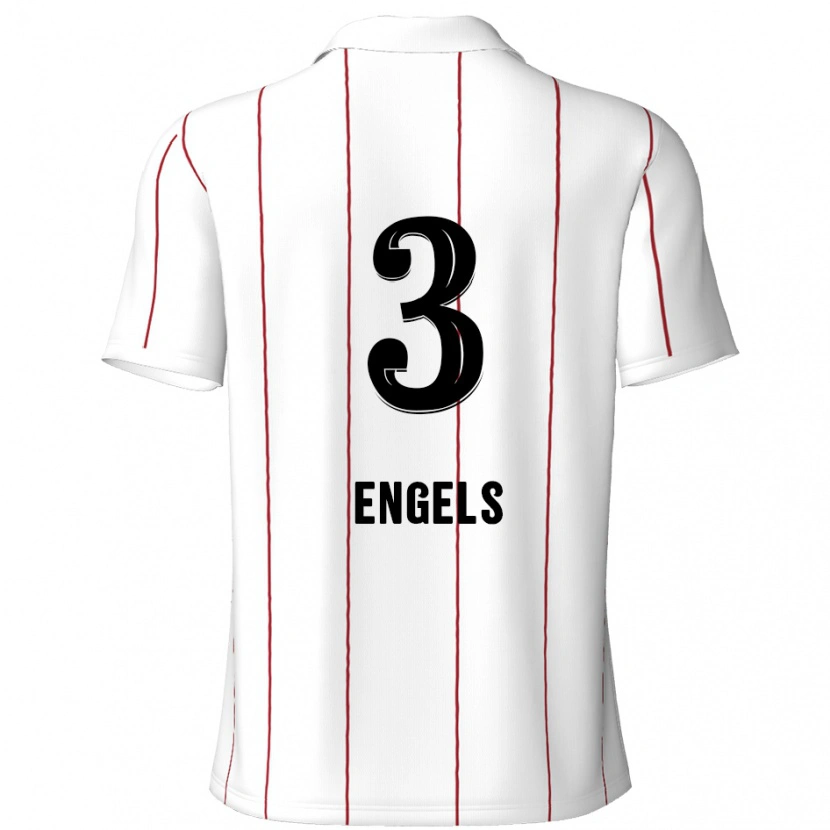 Danxen Kinderen Björn Engels #3 Wit Zwart Uitshirt Uittenue 2024/25 T-Shirt