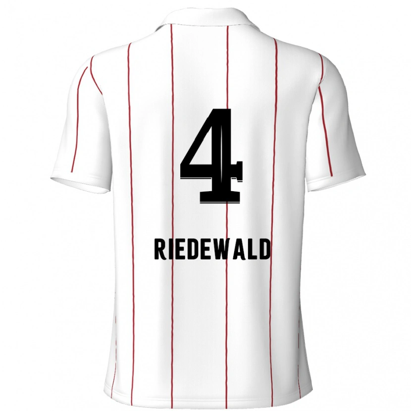 Danxen Kinderen Jairo Riedewald #4 Wit Zwart Uitshirt Uittenue 2024/25 T-Shirt