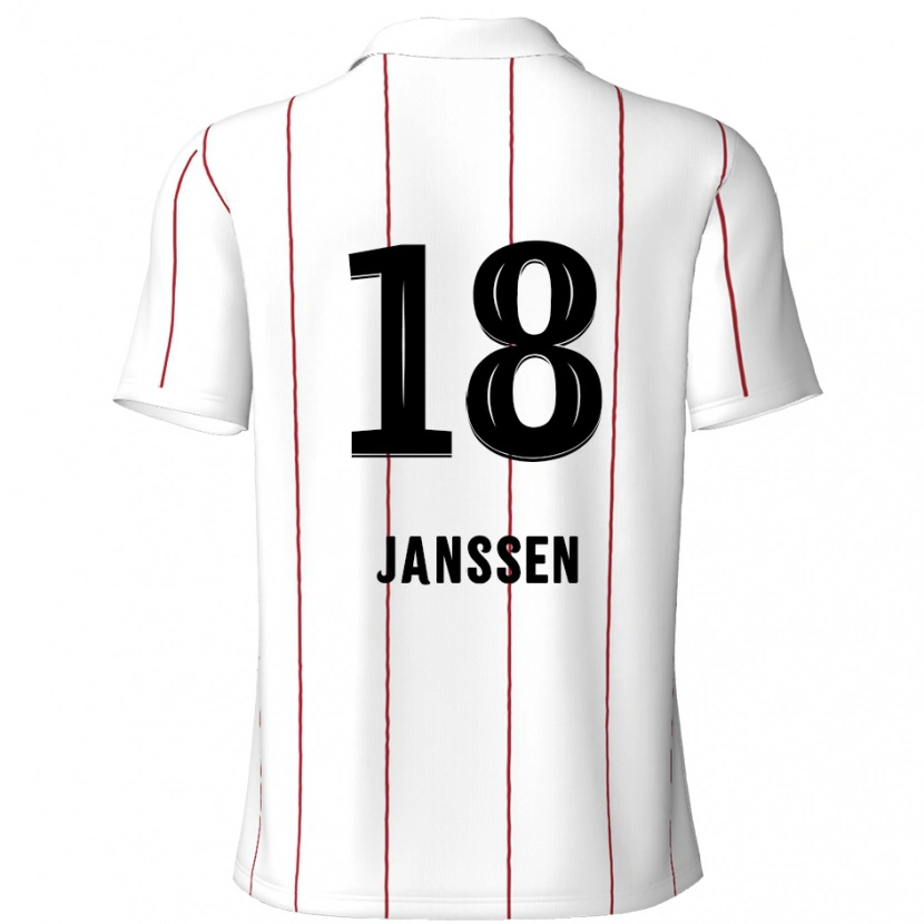 Danxen Kinderen Vincent Janssen #18 Wit Zwart Uitshirt Uittenue 2024/25 T-Shirt