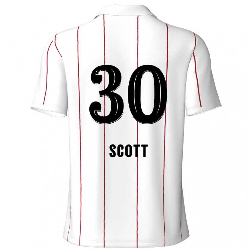 Danxen Kinderen Christopher Scott #30 Wit Zwart Uitshirt Uittenue 2024/25 T-Shirt