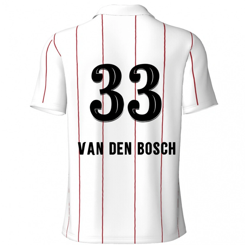 Danxen Kinderen Zeno Van Den Bosch #33 Wit Zwart Uitshirt Uittenue 2024/25 T-Shirt