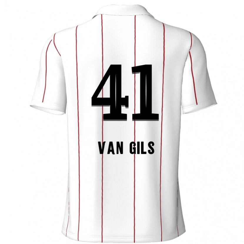 Danxen Kinderen Mathis Van Gils #41 Wit Zwart Uitshirt Uittenue 2024/25 T-Shirt