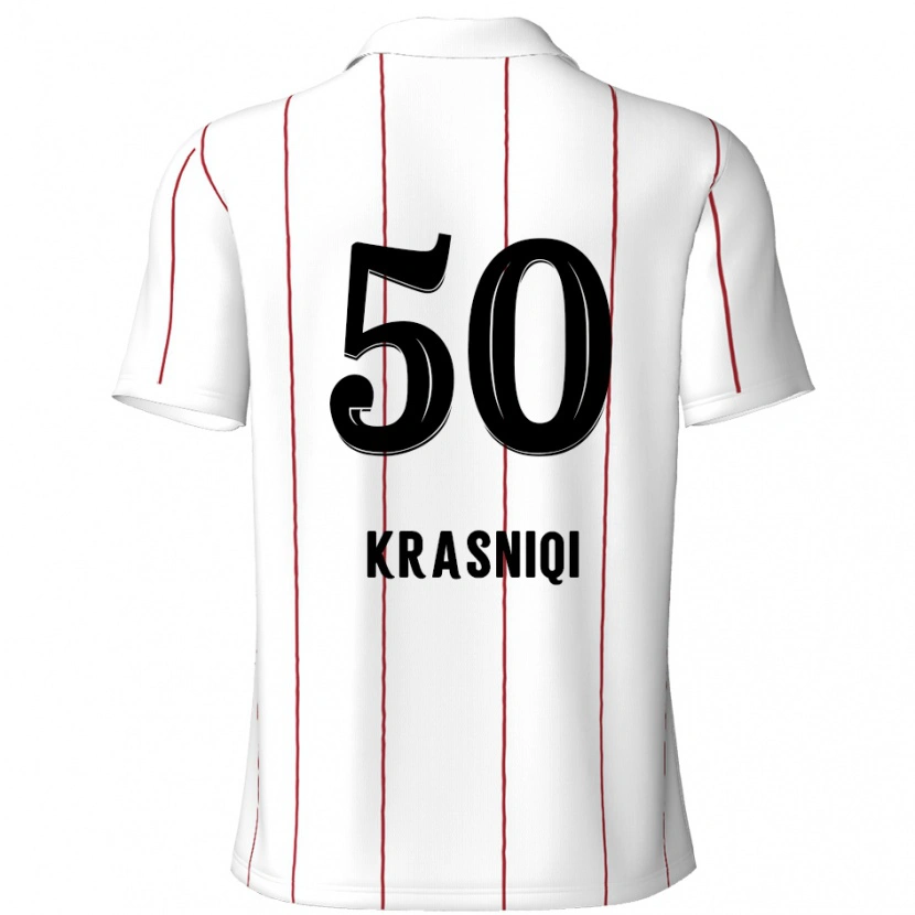 Danxen Kinderen Laurit Krasniqi #50 Wit Zwart Uitshirt Uittenue 2024/25 T-Shirt