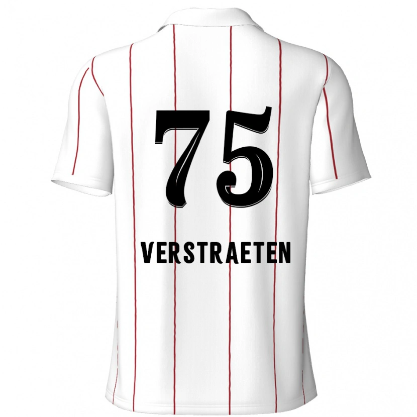 Danxen Kinderen Andreas Verstraeten #75 Wit Zwart Uitshirt Uittenue 2024/25 T-Shirt