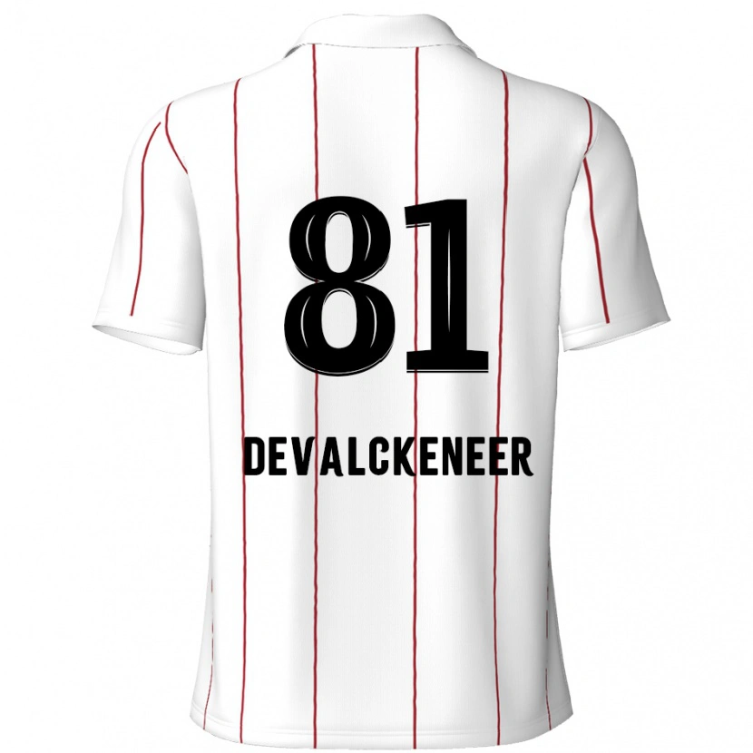 Danxen Kinderen Niels Devalckeneer #81 Wit Zwart Uitshirt Uittenue 2024/25 T-Shirt