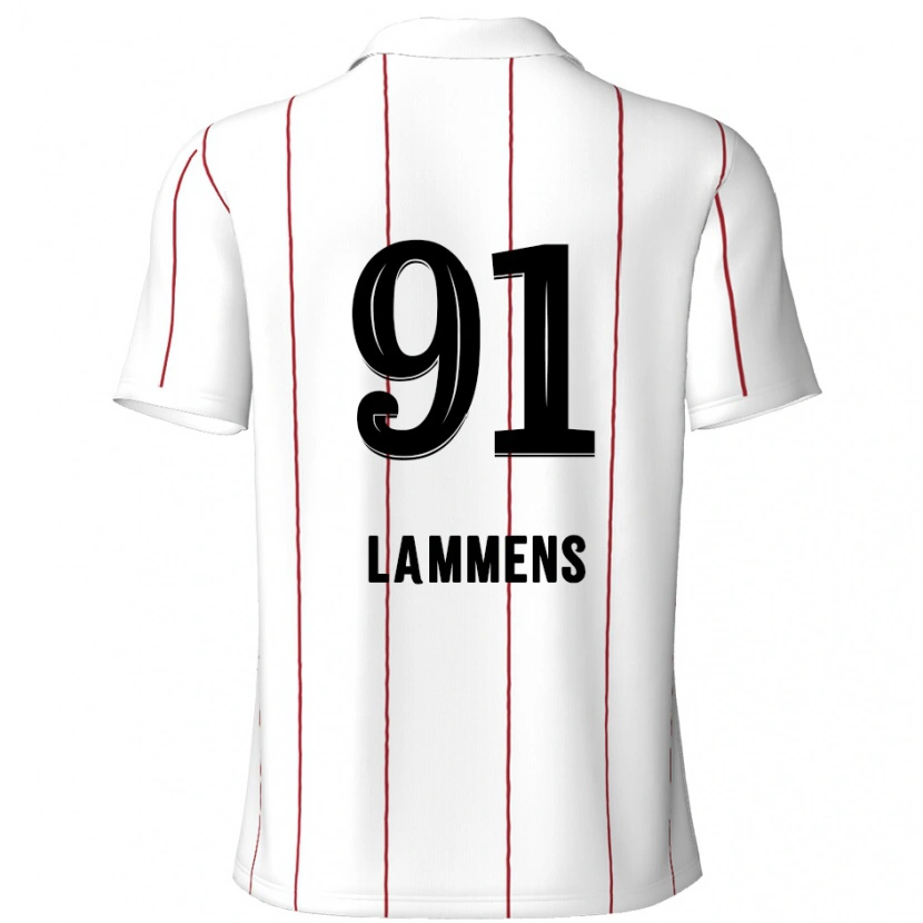 Danxen Kinderen Senne Lammens #91 Wit Zwart Uitshirt Uittenue 2024/25 T-Shirt