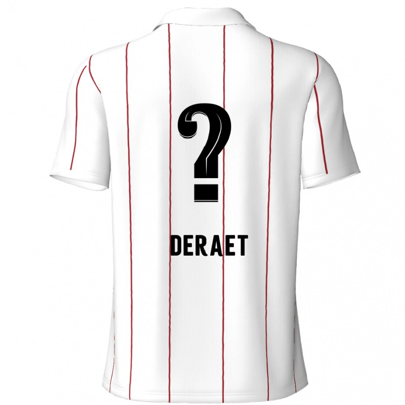 Danxen Kinderen Xavi Deraet #0 Wit Zwart Uitshirt Uittenue 2024/25 T-Shirt