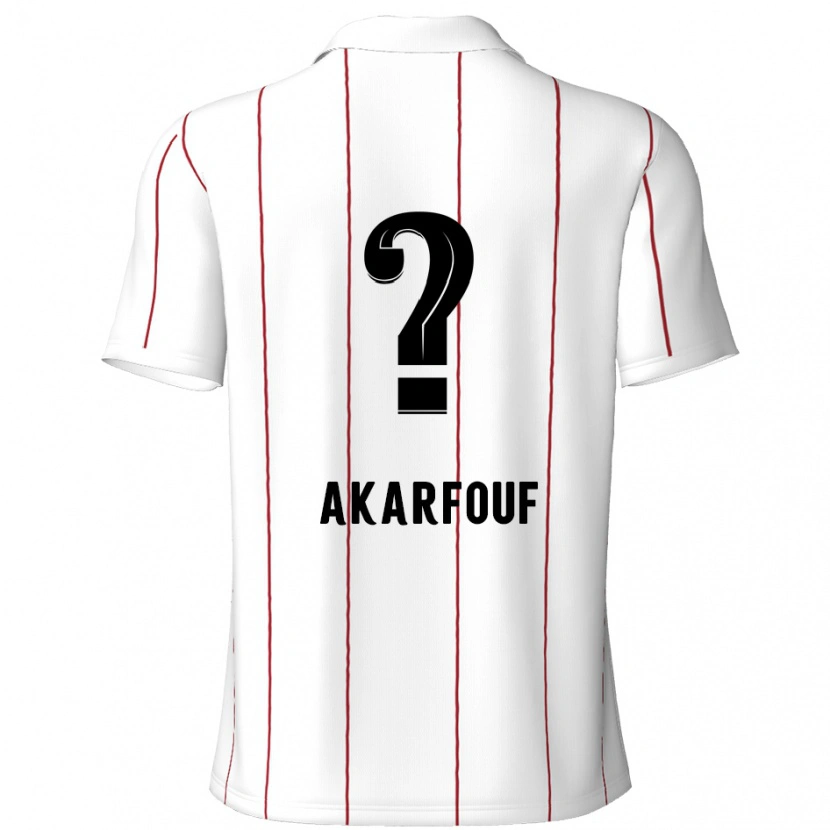 Danxen Kinderen Hamza Akarfouf #0 Wit Zwart Uitshirt Uittenue 2024/25 T-Shirt