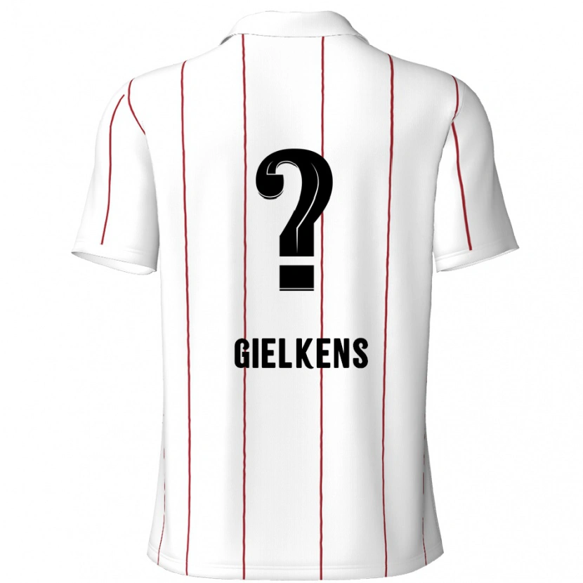 Danxen Kinderen Mathijs Gielkens #0 Wit Zwart Uitshirt Uittenue 2024/25 T-Shirt