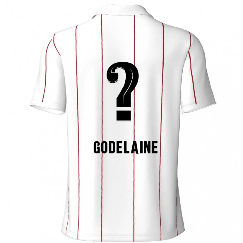 Danxen Kinderen Jeff Godelaine #0 Wit Zwart Uitshirt Uittenue 2024/25 T-Shirt