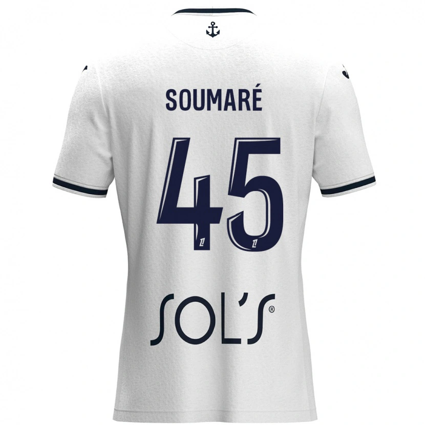 Danxen Kinderen Issa Soumaré #45 Wit Donkerblauw Uitshirt Uittenue 2024/25 T-Shirt