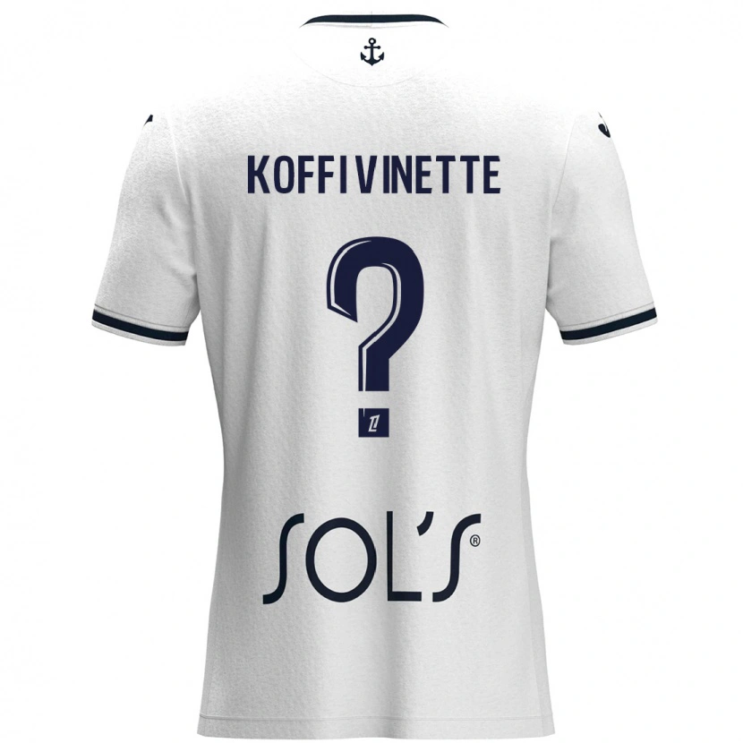 Danxen Kinderen Enzo Koffi Vinette #0 Wit Donkerblauw Uitshirt Uittenue 2024/25 T-Shirt