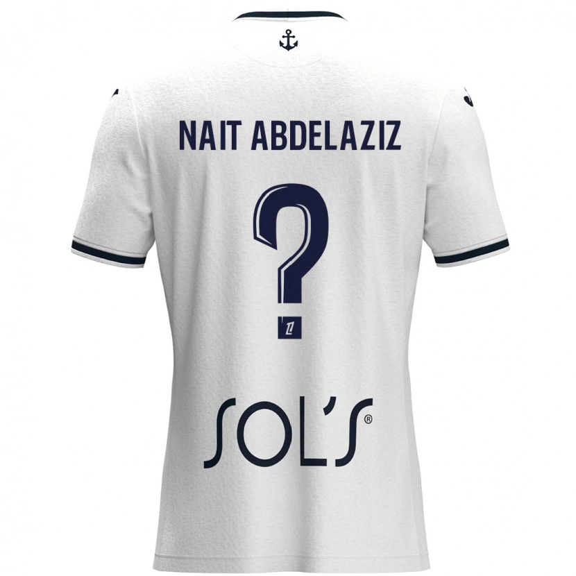 Danxen Kinderen Elias Naït Abdelaziz #0 Wit Donkerblauw Uitshirt Uittenue 2024/25 T-Shirt