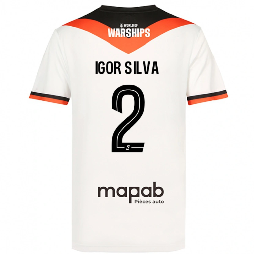 Danxen Kinderen Igor Silva #2 Wit Uitshirt Uittenue 2024/25 T-Shirt