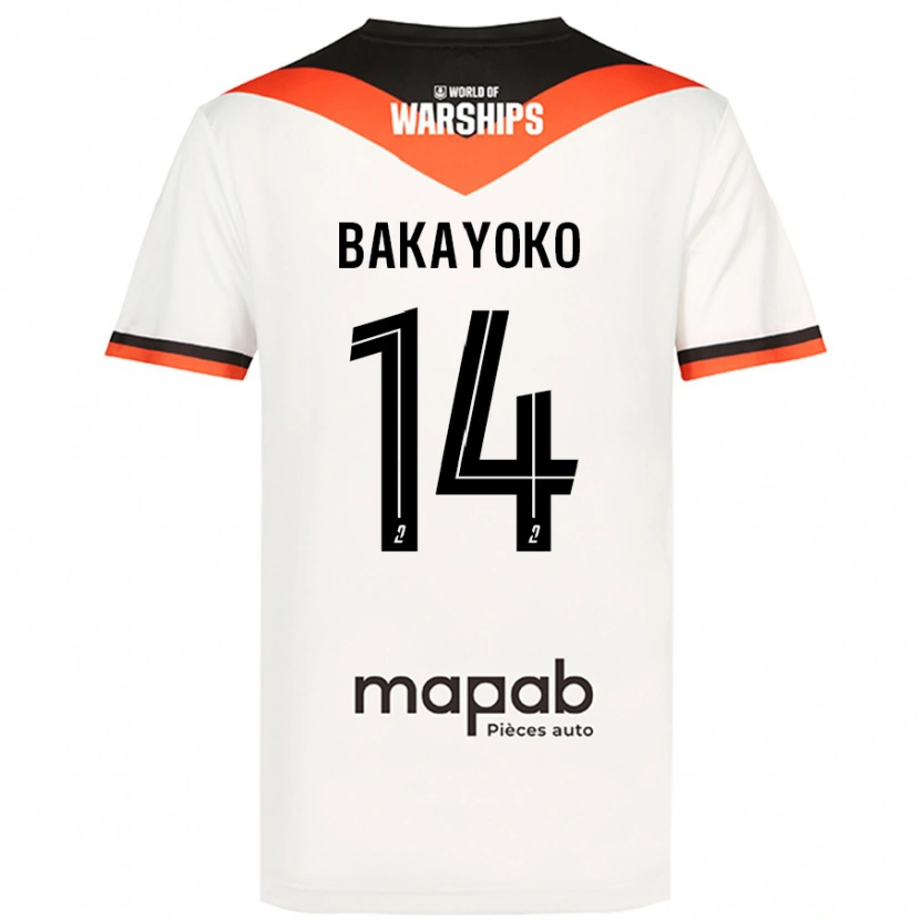 Danxen Kinderen Tiemoué Bakayoko #14 Wit Uitshirt Uittenue 2024/25 T-Shirt