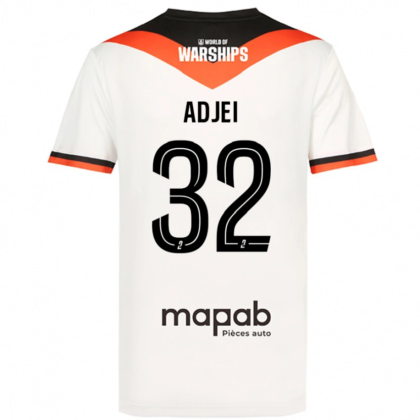 Danxen Kinderen Nathaniel Adjei #32 Wit Uitshirt Uittenue 2024/25 T-Shirt