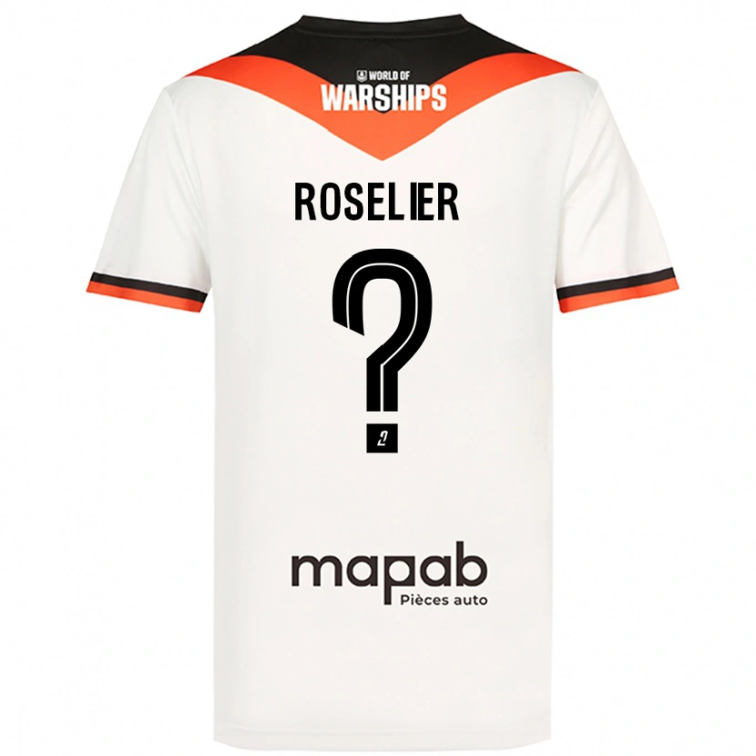 Danxen Kinderen Nathan Roselier #0 Wit Uitshirt Uittenue 2024/25 T-Shirt