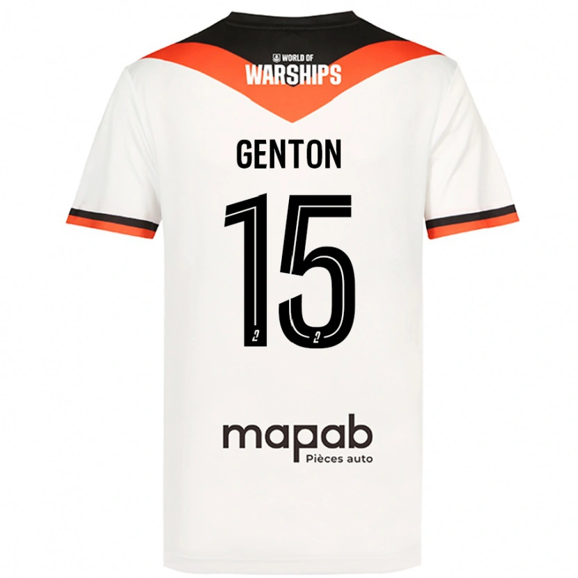 Danxen Kinderen Enzo Genton #15 Wit Uitshirt Uittenue 2024/25 T-Shirt