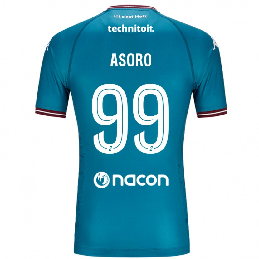 Danxen Kinderen Joel Asoro #99 Blauw Petrol Uitshirt Uittenue 2024/25 T-Shirt