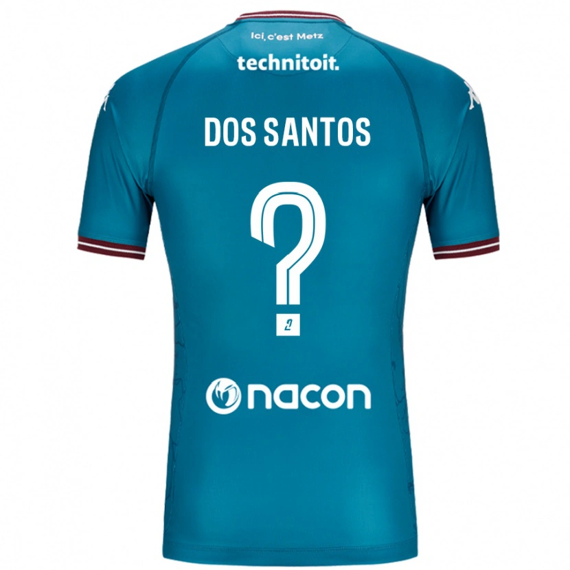 Danxen Kinderen Tahirys Dos Santos #0 Blauw Petrol Uitshirt Uittenue 2024/25 T-Shirt