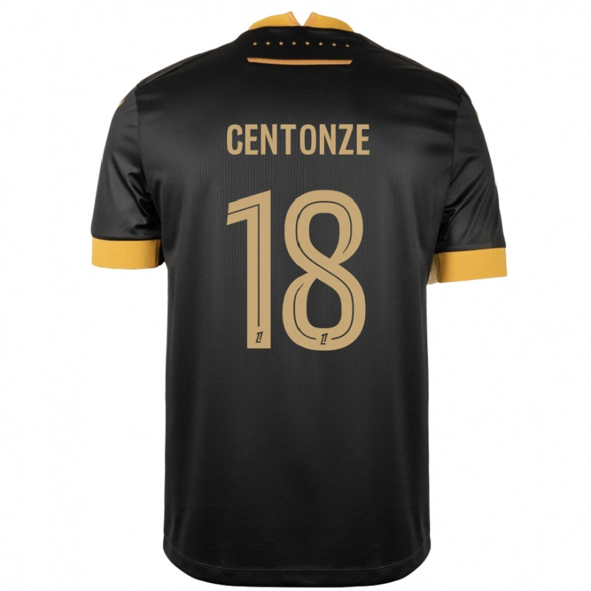 Danxen Kinderen Fabien Centonze #18 Zwart Bruin Uitshirt Uittenue 2024/25 T-Shirt