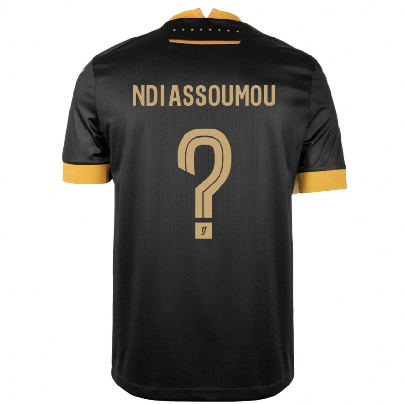 Danxen Kinderen Frédéric Ndi Assoumou #0 Zwart Bruin Uitshirt Uittenue 2024/25 T-Shirt