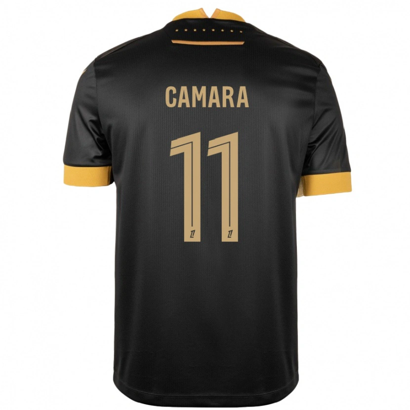 Danxen Kinderen Aboubacar Camara #11 Zwart Bruin Uitshirt Uittenue 2024/25 T-Shirt