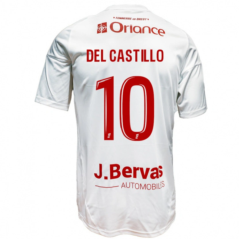 Danxen Kinderen Romain Del Castillo #10 Wit Rood Uitshirt Uittenue 2024/25 T-Shirt