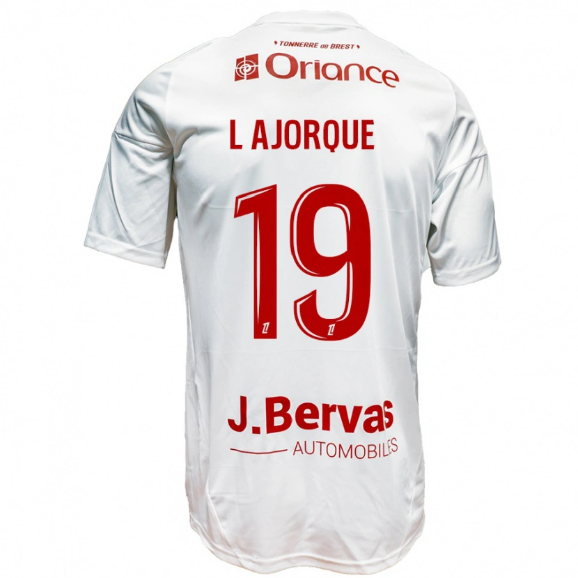 Danxen Kinderen Ludovic Ajorque #19 Wit Rood Uitshirt Uittenue 2024/25 T-Shirt