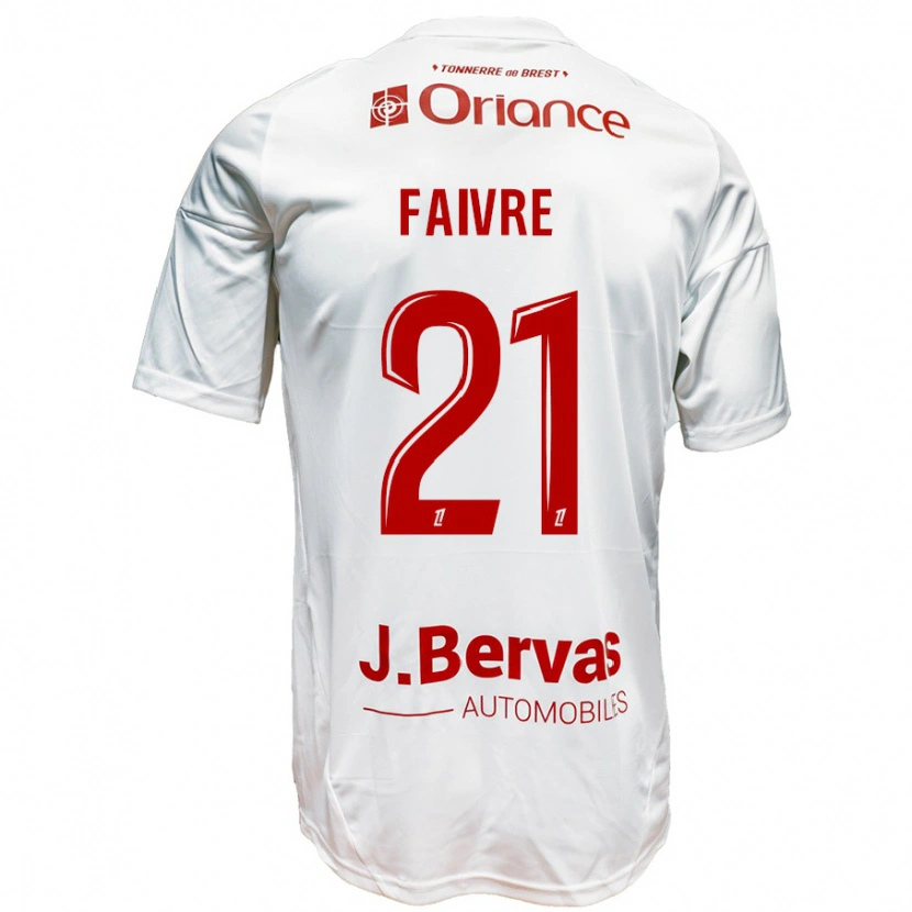 Danxen Kinderen Romain Faivre #21 Wit Rood Uitshirt Uittenue 2024/25 T-Shirt