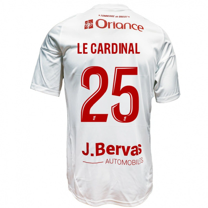 Danxen Kinderen Julien Le Cardinal #25 Wit Rood Uitshirt Uittenue 2024/25 T-Shirt