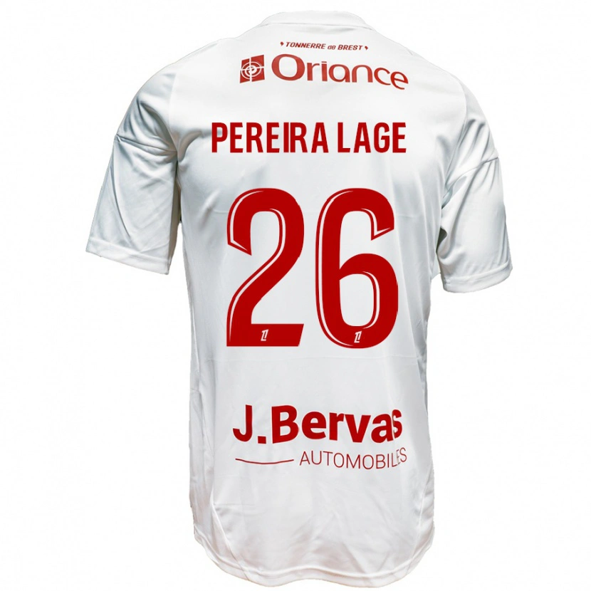 Danxen Kinderen Mathias Pereira Lage #26 Wit Rood Uitshirt Uittenue 2024/25 T-Shirt